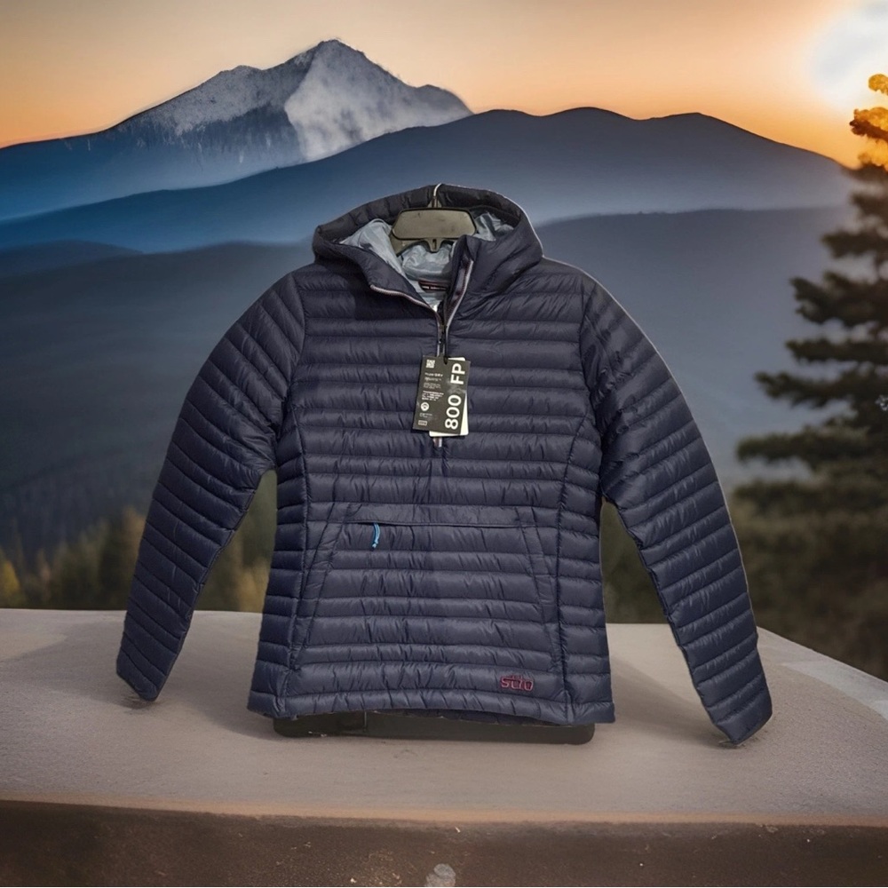 NWT Stio Pinion 800 Down Pullover Puffer Jacket Mtn Navy Women Sz XS $275